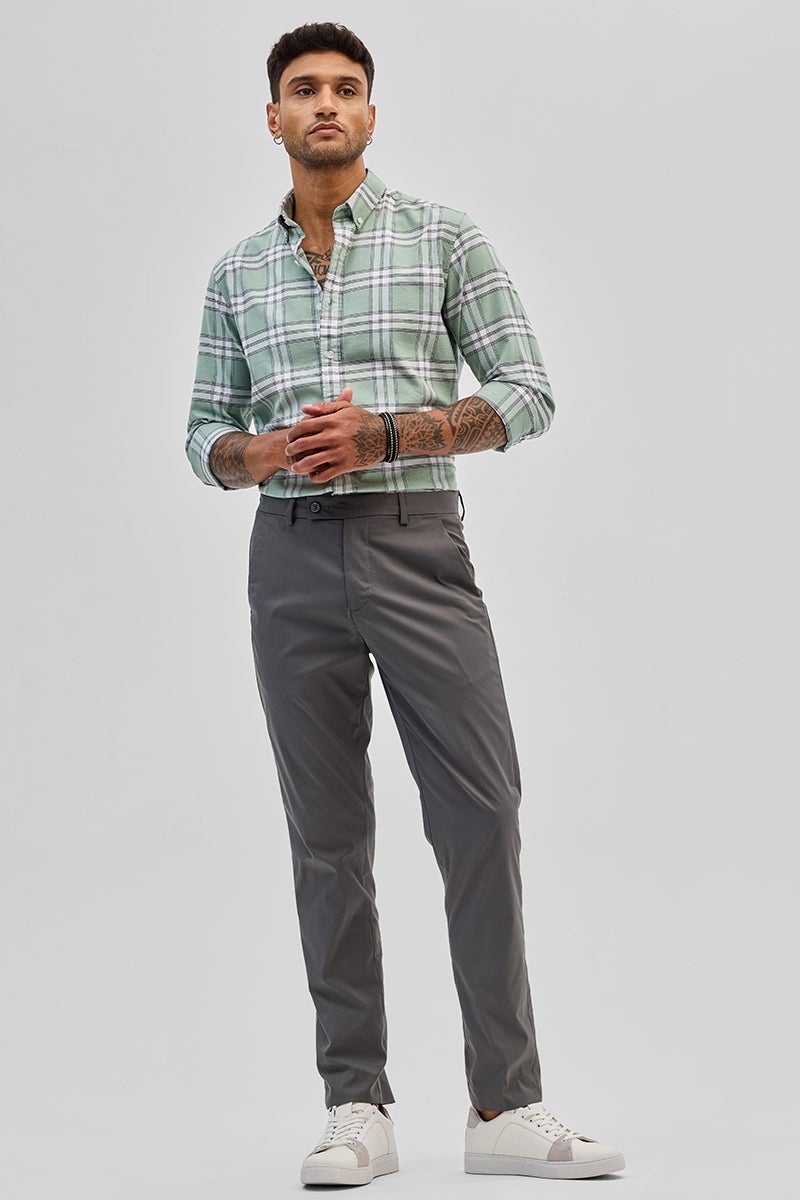 SNITCH Grey Slim Fit Chinos - Image 3